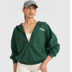 Oner Active Forest Green Zip-Up Hoodie